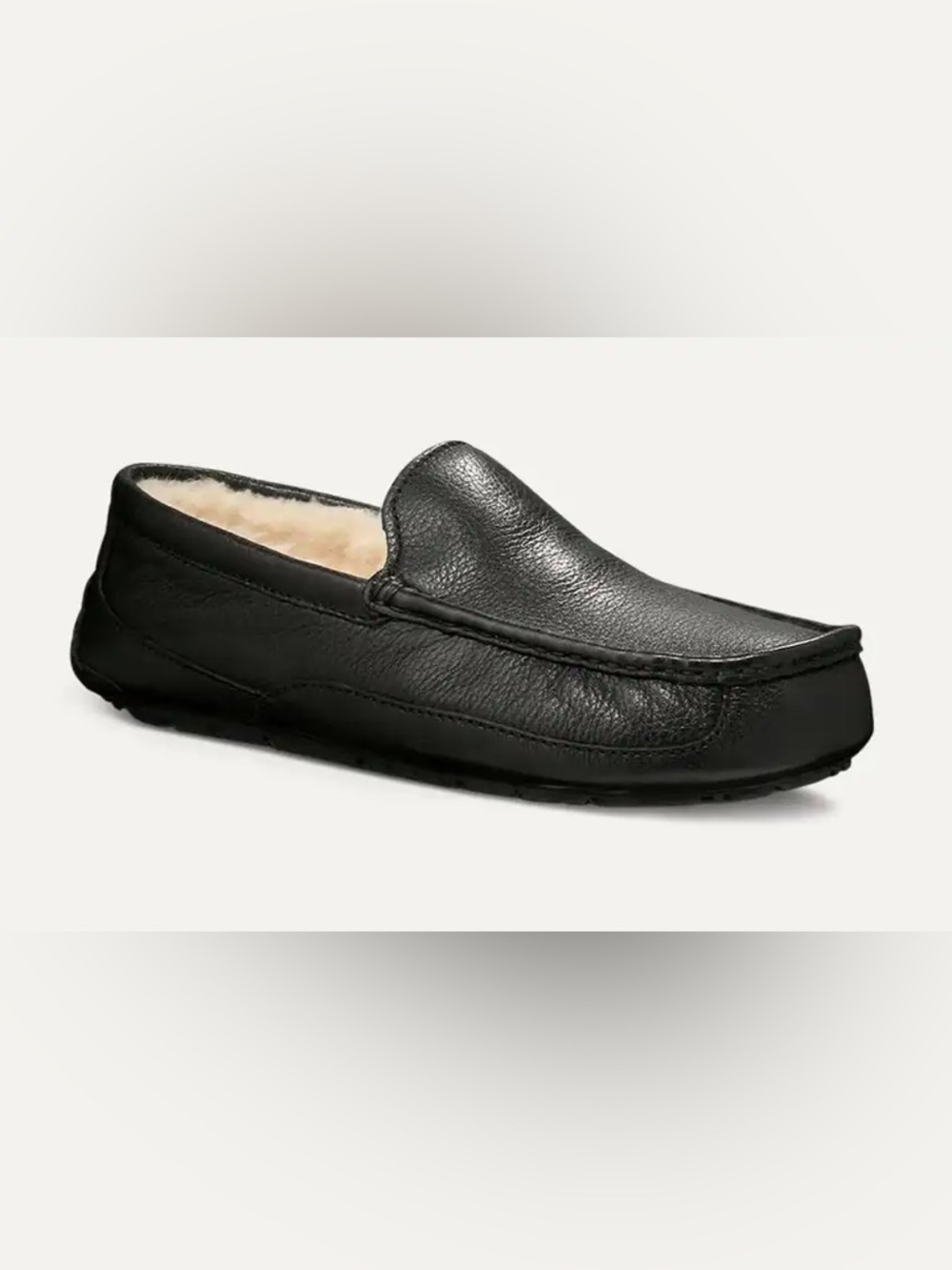 UGG Black Ascot Leather Slippers Size 9 US $125